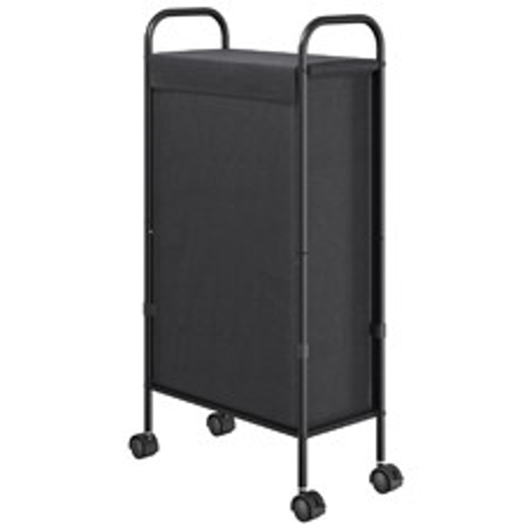 190L Laundry Basket with Wheels, Large Rolling Laundry Hamper with Removable Liner Bag, Round Rolling Laundry Cart, Dirty Clothes Hamper for Hotel, Home, Closet, Dorm, Black