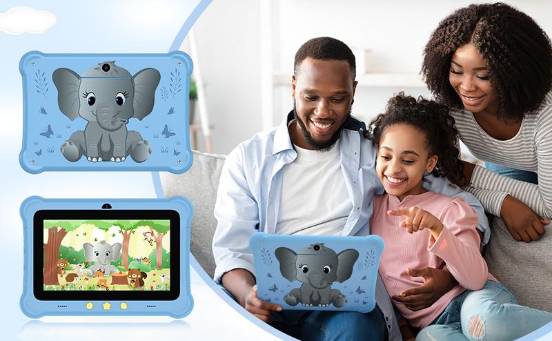 Redbeat B1 Kids Tablet 6GB RAM 32GB ROM Expandable to 1TB Built-in Stand 3G/5G WiFi Eye Health Mode Drop-Resistant Design for New Year Birthdays or Holidays Gifts Black Friday Flash Sale Halloween