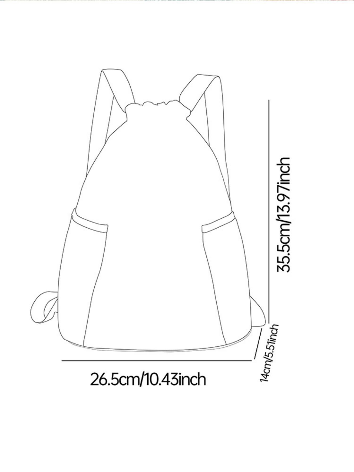 1 piece of 2D printed drawstring backpack with letter pattern 'CHIC' - large capacity durable fitness bag, with adjustable shoulder straps, suitable for both men and women, essential for travel, hiking, camping