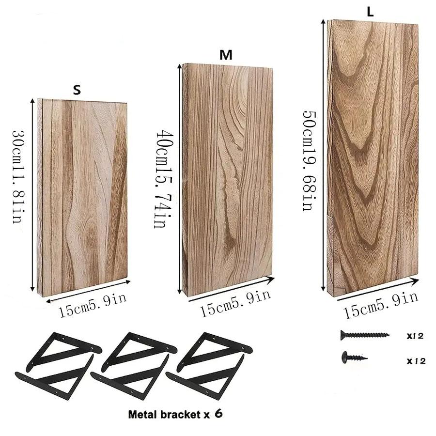 Vintage Wooden Wall Shelf (wabi-Sabi Style), Decorative Storage Rack, Wall Shelf Unit, Suitable for B&bs/light Vintage Home Decor, Natural Rustic Feel