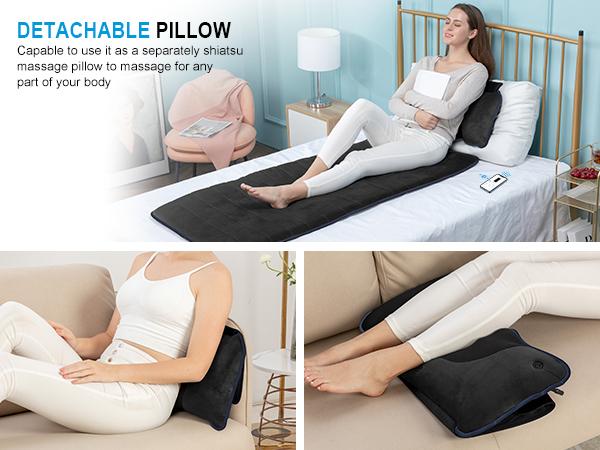 COMFIER Full Body Massage Mat Pad with Heat, Chair Pad with 10 Vibration Motors & 2 Heating Pad with Auto Shut Off, Heated Massage Mattress Pad for Back