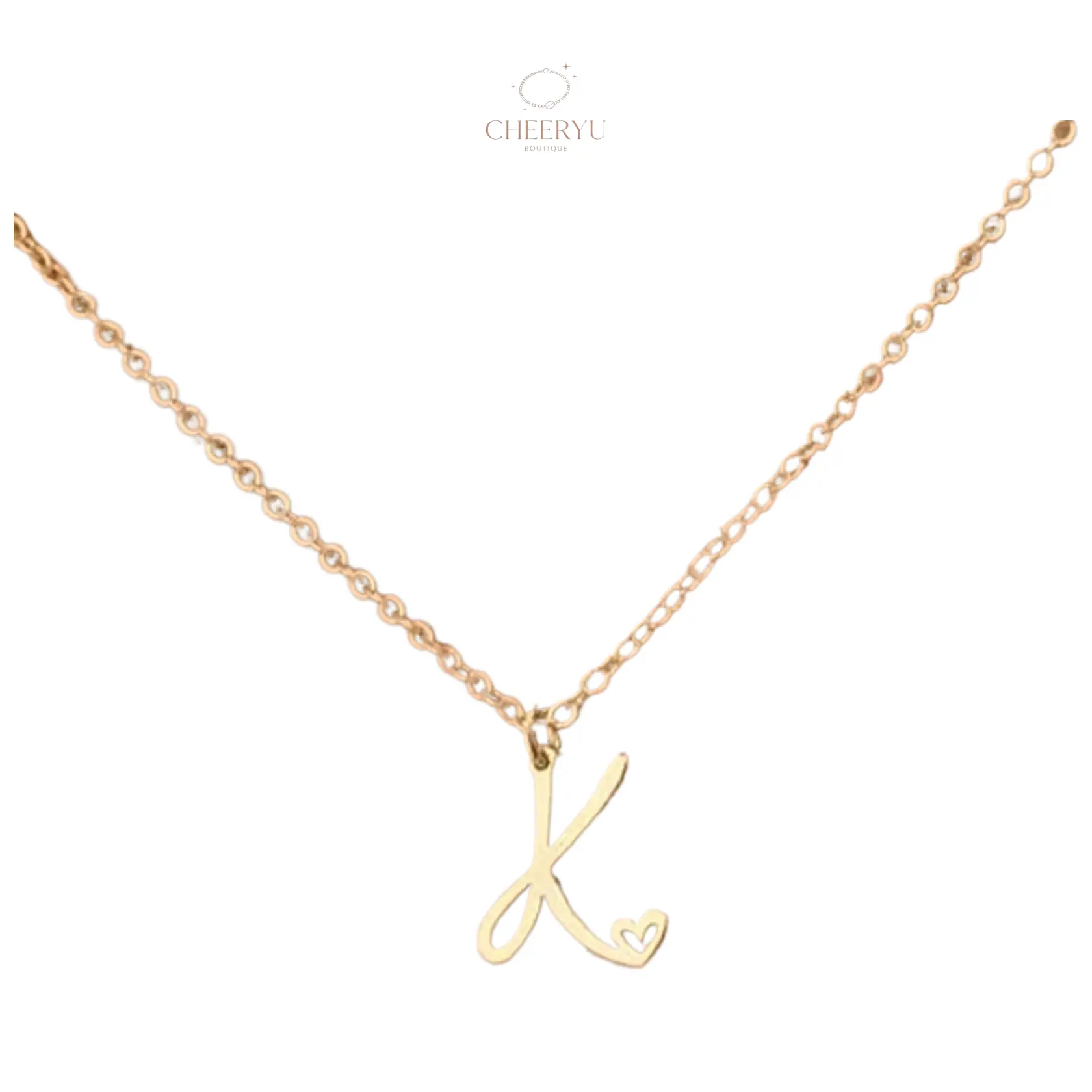 Cheeryu TEWIKY Initial Necklace For Women Dainty Letter Pendant Necklace Trendy Waterproof Simple Cute Necklaces Custom Personalized Monogram Choker For Summer For Valentineday