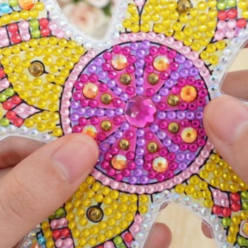 8-piece 5D diamond art bookmark kit, Sparkling Finish, DIY butterfly pattern diamond painting bookmarks, includes tool kit and free pendant, handmade bookmark making kit, suitable for reading enthusiasts