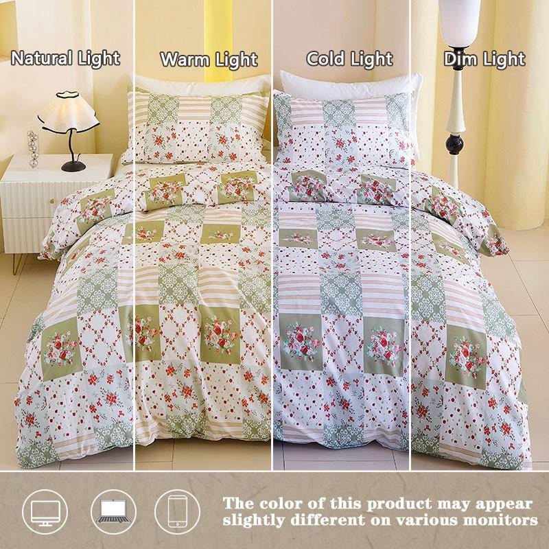 Vintage Rose Pattern Duvet Cover 3-Piece Set, Elegant and Romantic, Includes 1 Duvet Cover and 2 Pillowcases (Without Insert), Perfect for Modern Bedroom Decor.