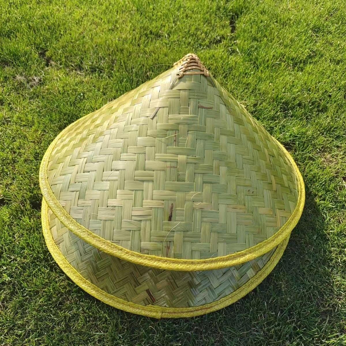 Wide Brim Bamboo Straw Hat, Woven Sun Hat for Men and Women, Lightweight Outdoor Work Hat for Gardening, Fishing, Farming, Travel and Sun Protection