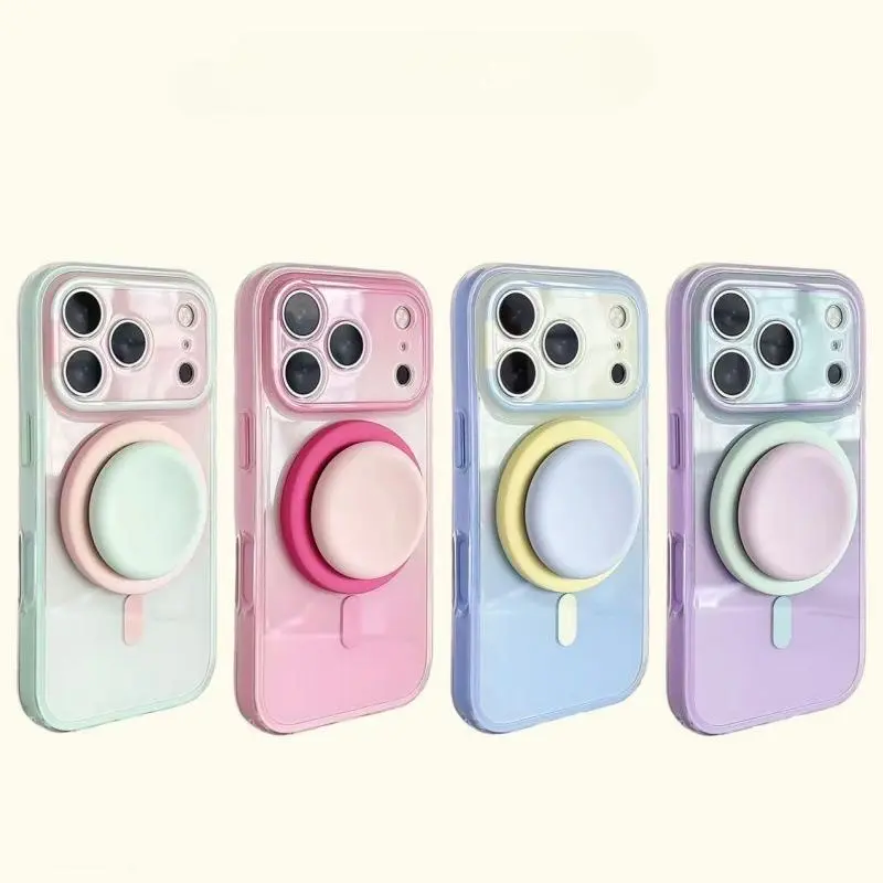 Compatible iPhone 17 Pro Max 16 15 14 13 Case, Magnetic 2-in-1 Dual Layer Gradient Full Coverage Simple Fresh Shockproof Cover  HN0719-1
