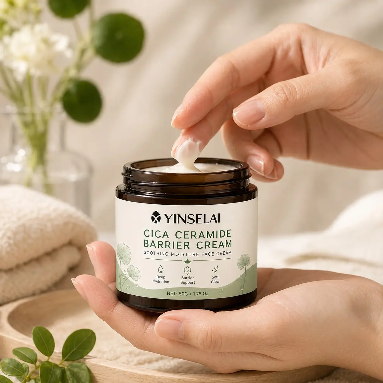Long-Lasting Facial Moisturizer, Soft and Smooth Skin, Handmade Pure Natural Moisturizer, Hydrating Cream for Face Care