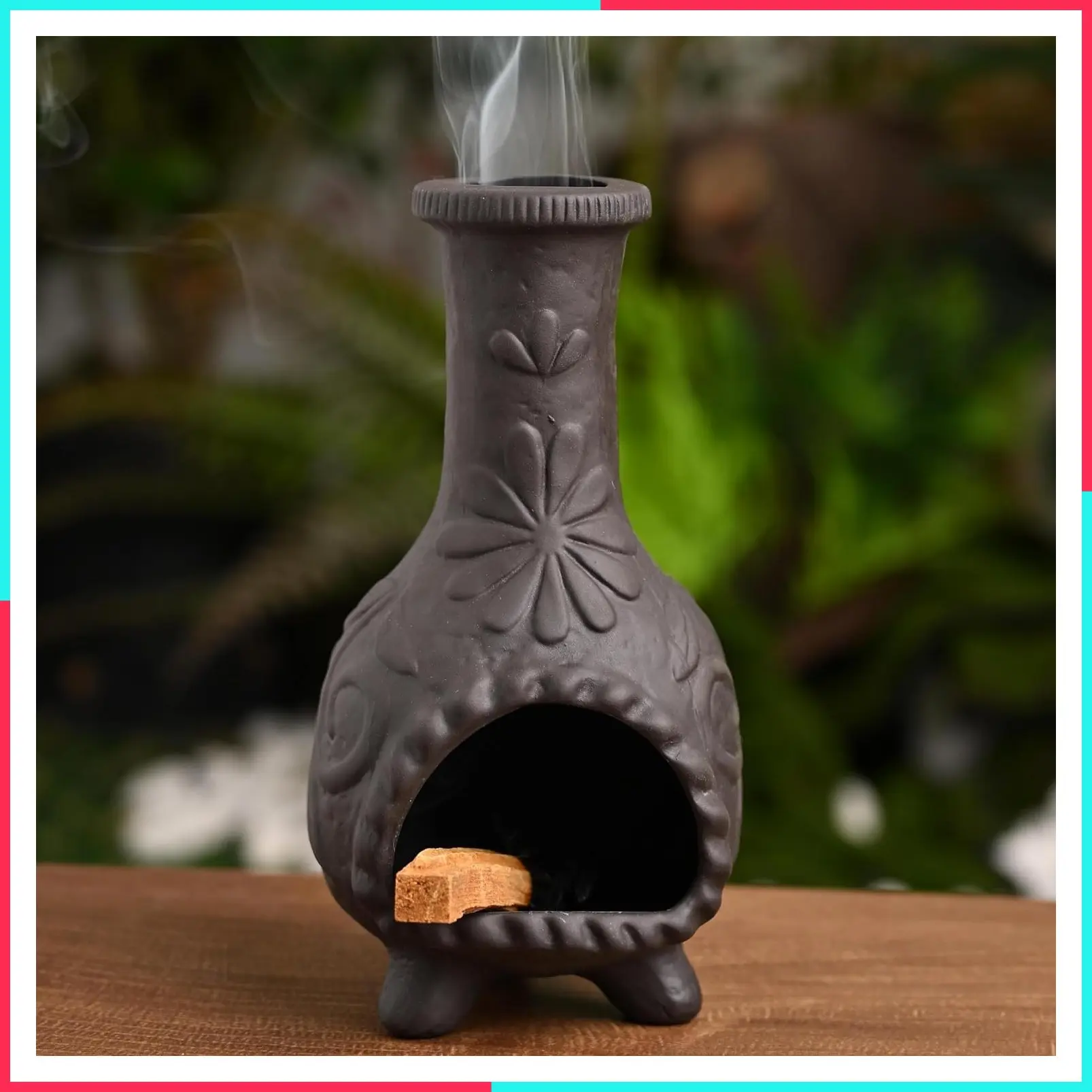 Elegant Handmade Black Palo Santo Incense Holder & Cone Stick Burner