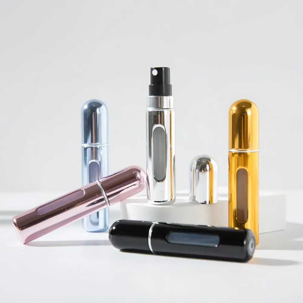5Pcs Set 10ml Refillable Perfume Atomizer, Travel-Sized Leak-Proof Spray Bottles with Storage Bag, Portable Makeup Container for Weekly Trips