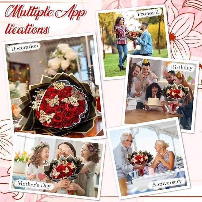 🌹Valentine's Flash Rose Bouquet Making Kit, 36pcs Artificial Roses, Decorative Artificial Flower, DIY Handmade Decorative Ornament, Home Room Decor, Romantic Gift for Weddings, Anniversaries