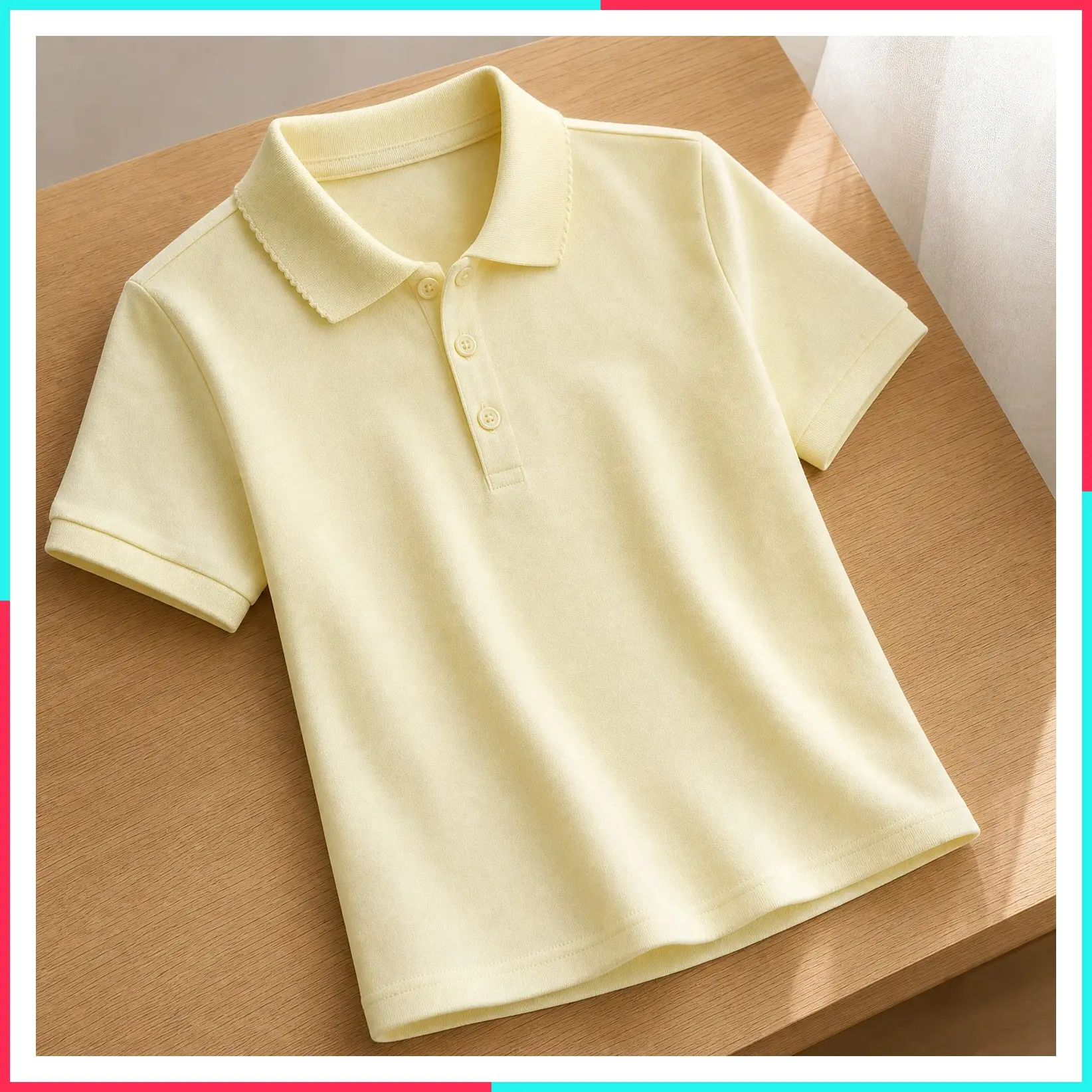 Girls' Short Sleeve Picot Collar Polo School Uniform Shirt (Standard and Plus)