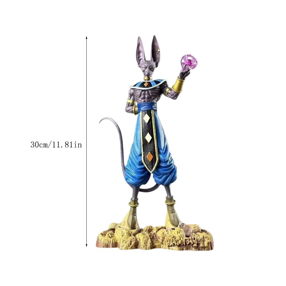 1 Pieces Dragon Ball Super Beerus Figure! God of Destruction Energy Ball Pose with Cyberpunk Scene，Unboxing Beerus Statue! Must-Have DBZ Collectible for Dragon Ball Fans ，Perfect Desk Decor for Dragon Ball Otakus