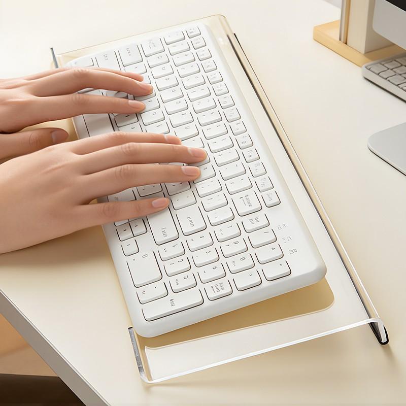 Transparent Acrylic Keyboard Stand with Silicone Anti Slip Strip, 1 Count Keyboard Wrist Rest, Desk Organizer for Office Home School Dormitory, Durable Keyboard Accessories