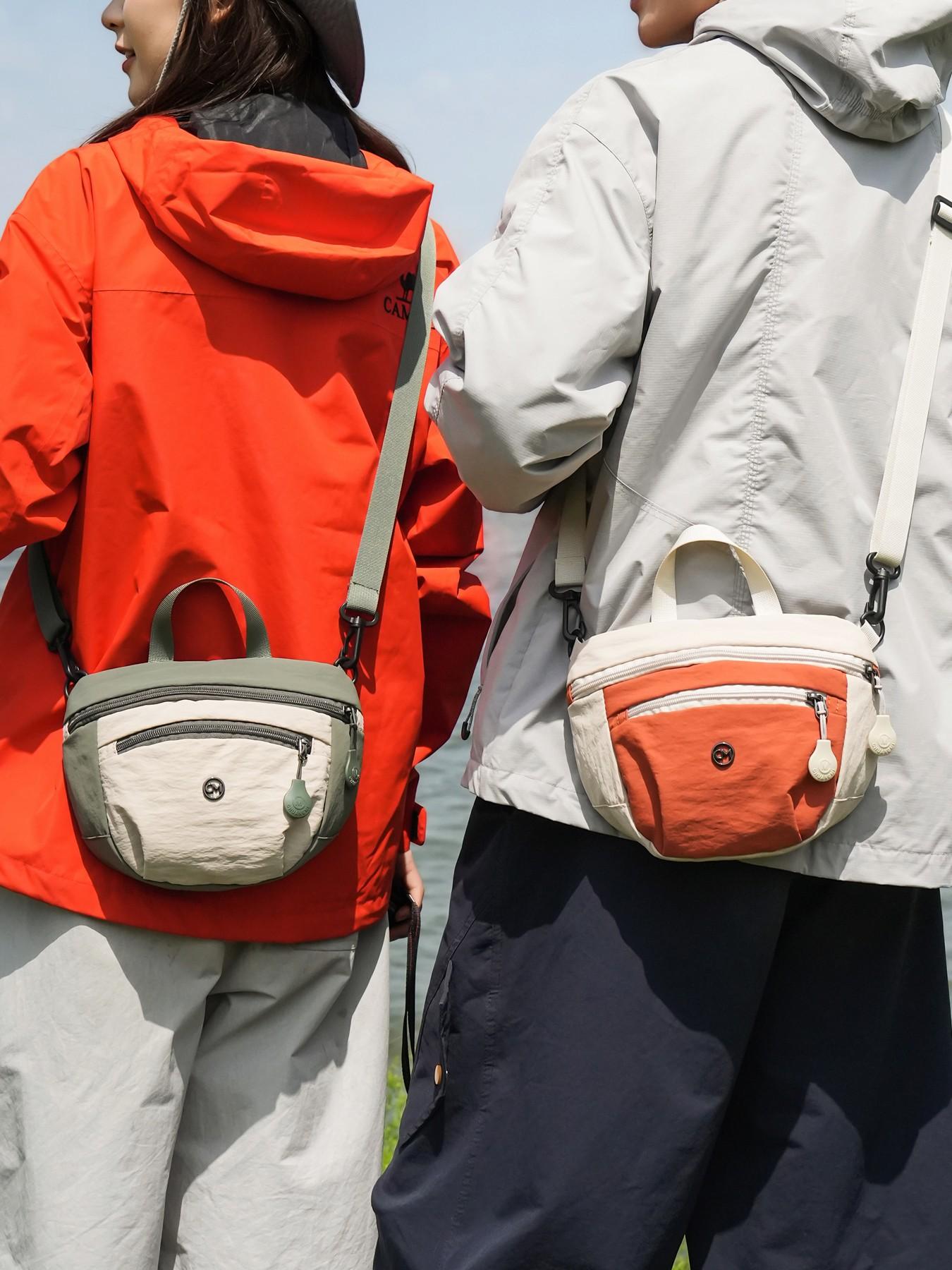 Unisex Nylon Satchel Bag, Colorblock Design, Lightweight Casual Shoulder Crossbody Bag, Ideal for Outdoor Shopping & Daily Use