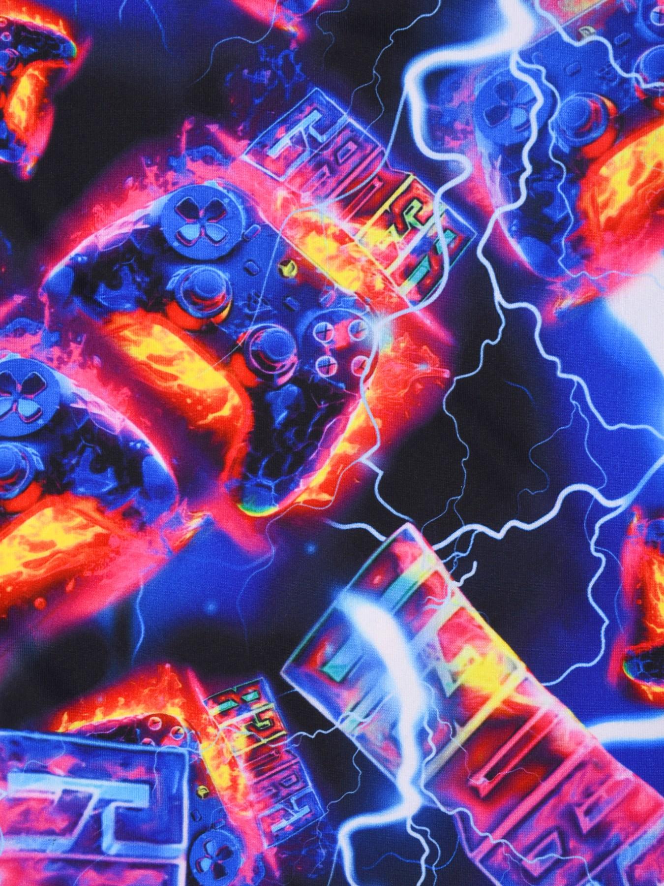 Boy Round Neck Short Sleeve Pajama Set, Cartoon Digital Print, Lightweight Comfortable, Daily Home Wear, 2-Piece Sleepwear