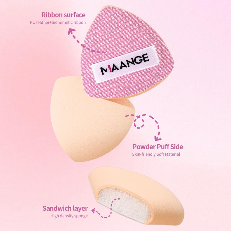 Maange Triangle Air Cushion Powder Puff with Storage Box, Makeup Sponge Applicator, Single Pack, Cosmetic Beauty Tool