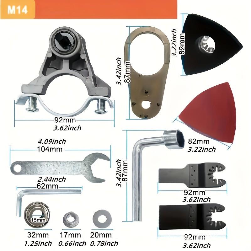 Multifunctional M14 Conversion Oscillation Tool Adapter, Oscillation Tool Adapter Kit, Very Suitable for DIY Projects and Professional Use, Durable Metal Parts, Compact Design, Sturdy Build, Home Improvement