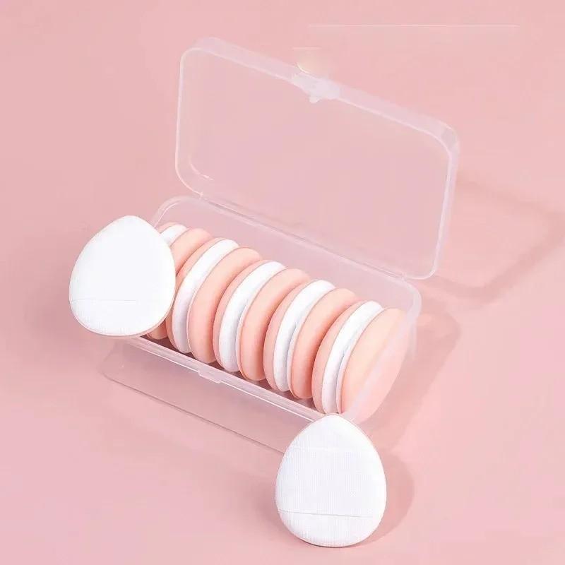 Creamy Makeup Sponge Set, 10 Pcs Mini Foundation Applicator Kit, Portable Finger Brush Storage Box, Compact Beauty Tool