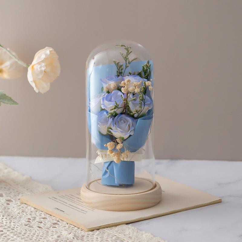 Valentine's Day LED Eternal Rose Artificial Flower Decoration, Romantic Atmosphere Ornament, Perfect Holiday Gift for Him Her, Light Up Rose