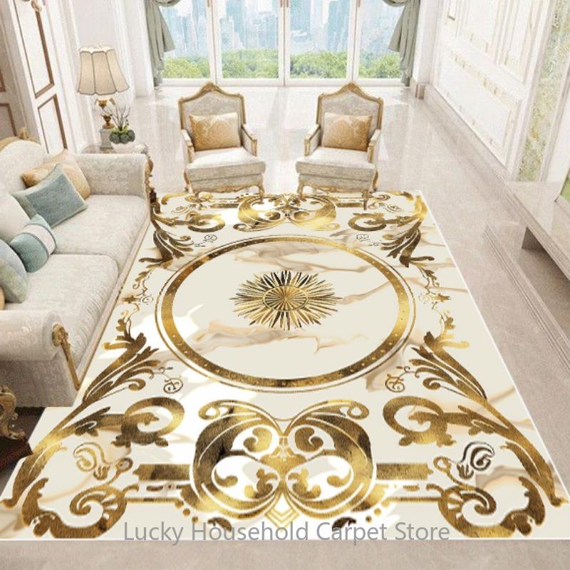 LuxuryGold Marble Greek Key Flannel Area Rug - Ornate Meander Pattern Print Soft Mat for Living Room, Non-Slip Modern Home Decor #LuxuryGoldMarbleRug #GreekKeyMat #ModernHomeDecor #OrnateCarpet #NonSlipFlannelRug