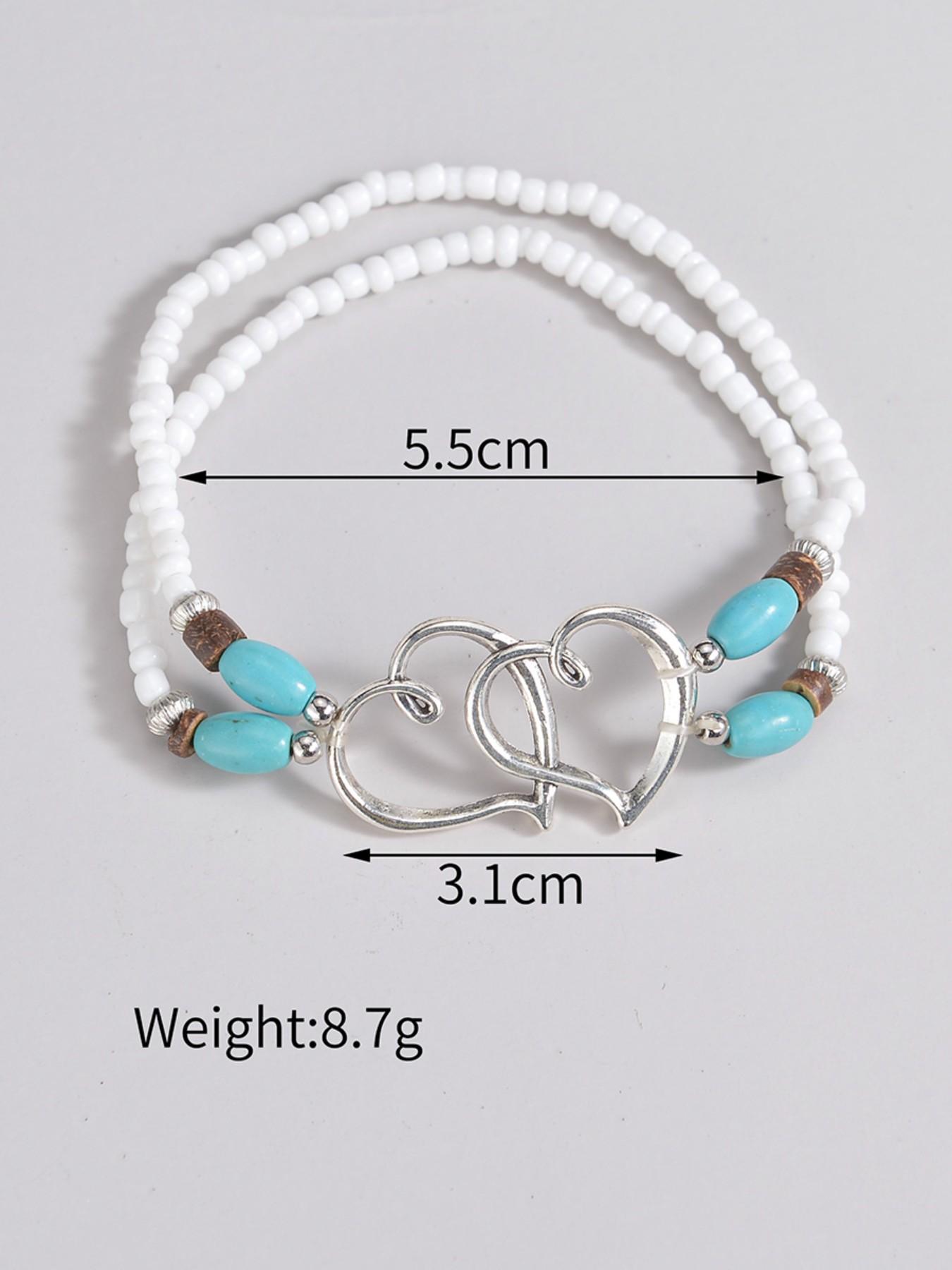Boho Multi-Layer Anklet Set, Colorful Beaded Shell Starfish Heart Foot Jewelry, Summer Beach Vacation Accessory for Women