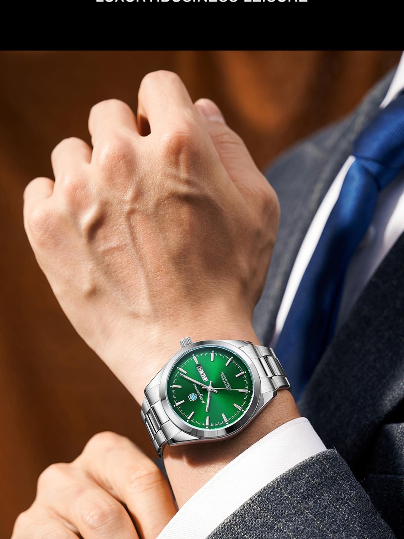 Paazomu Men's Business Watch, Stainless Steel, Interchangeable Straps, Ultra Thin, Japanese Quartz Movement, 1 Set, Men's Watch, Reloj Hombre