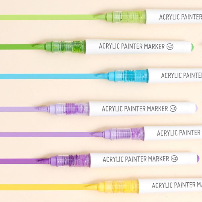 Gradient Color Marker Pen, 9 Counts/set Liquid Acrylic Marker Pen, Student Colored Graffiti Painting Coloring Pen, Art Supplies