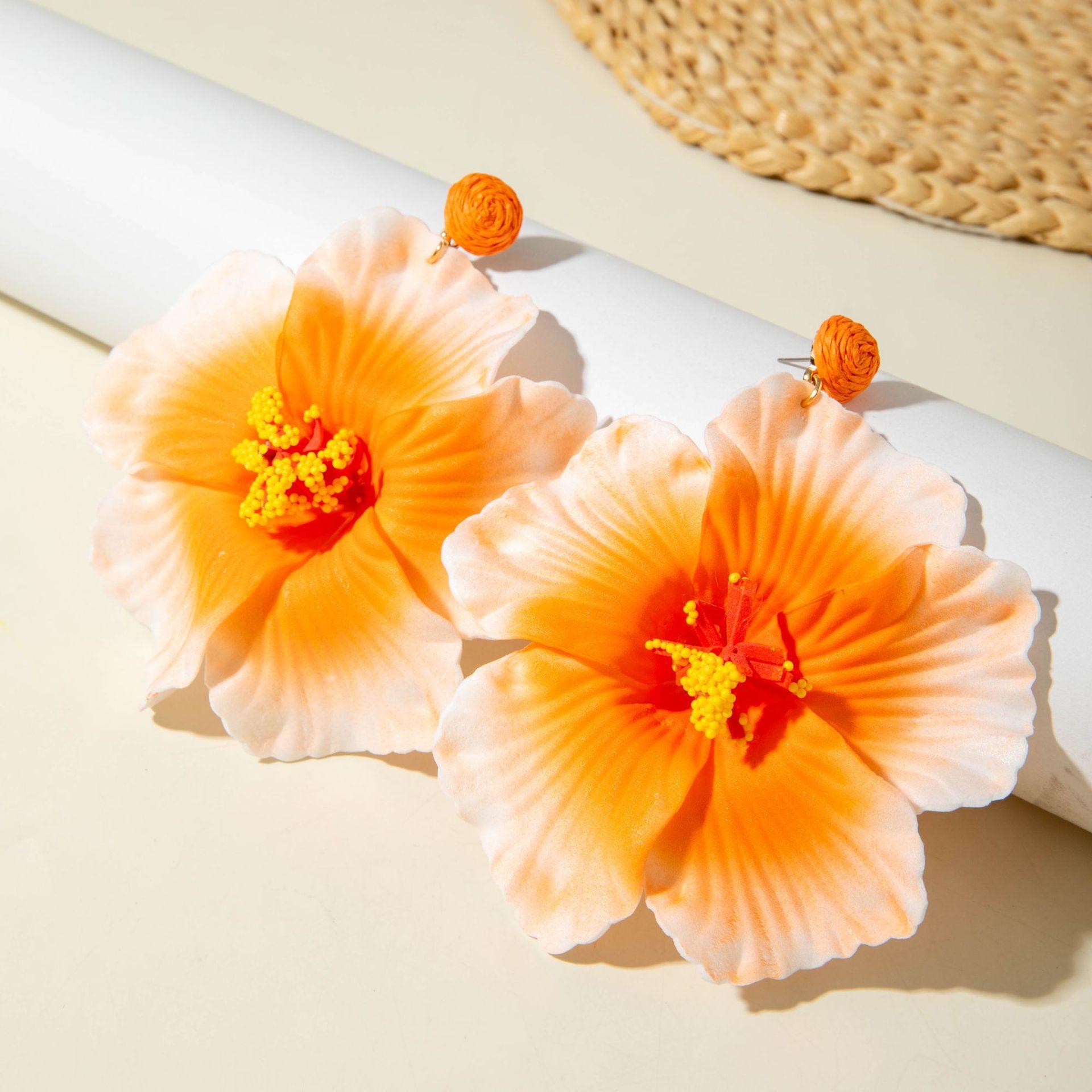 Fashionable Sweet Artificial Flower Earrings, Bohemian Summer Vacation Style Ear Jewelry, Trendy and Refreshing Design