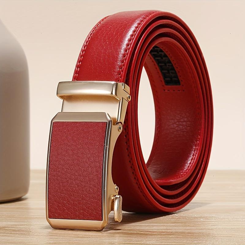 Golden Automatic Buckle Belt Men and Women Universal Fashion Casual Belts Red Blue Green Black White Cinturon Female Waistband