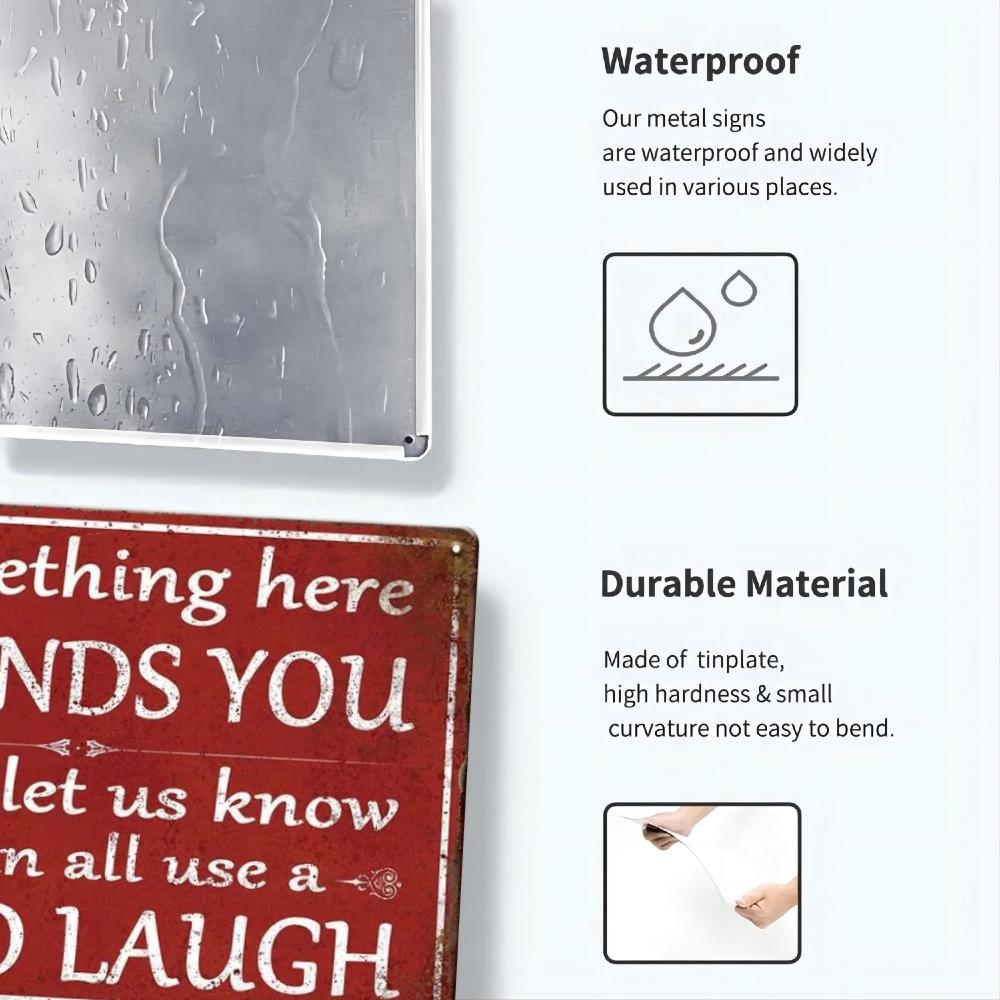 Vintage Metal Tin Sign, 1 Count If Something Here Offends You Letter Bar Sign, Wall Decor for Home Living Room Bedroom Bar Cafe Shop Garage, Signage, Decoration Items, Vintage Garage Signs