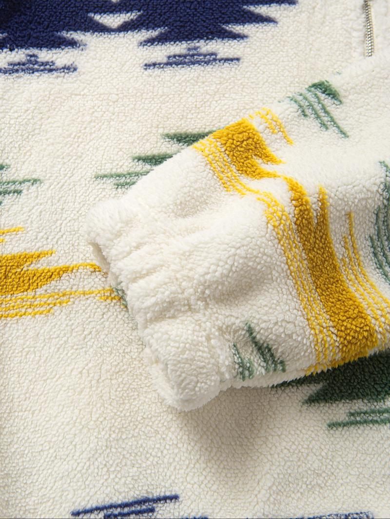 Men's Fall Winter Mid-High Neck Half Zip Fleece Pullover Sweatshirt, Warm and Cozy, Perfect for Cold Weather, Stylish and Comfortable