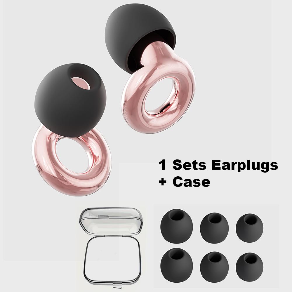 Super Comfortable Reusable Waterproof Earplugs Set, XS/s/m/l Sizes with Storage Case, Flexible Fit Design, Silicone + Abs Material, Ideal for Sleep & Travel