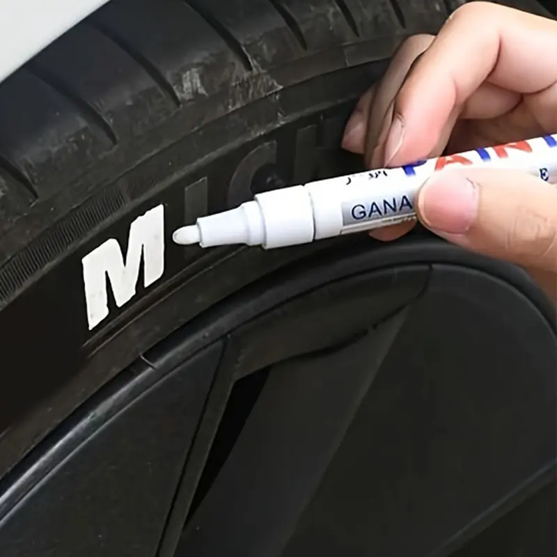 Car Wheel Paint Marker Pen, Multi-Purpose Waterproof Oil-Based Paint Pen for Car Wheel Repair, Professional Car Exterior Accessory for Tires and Vehicles, Tire Coating, Tire Maintenance, Shines