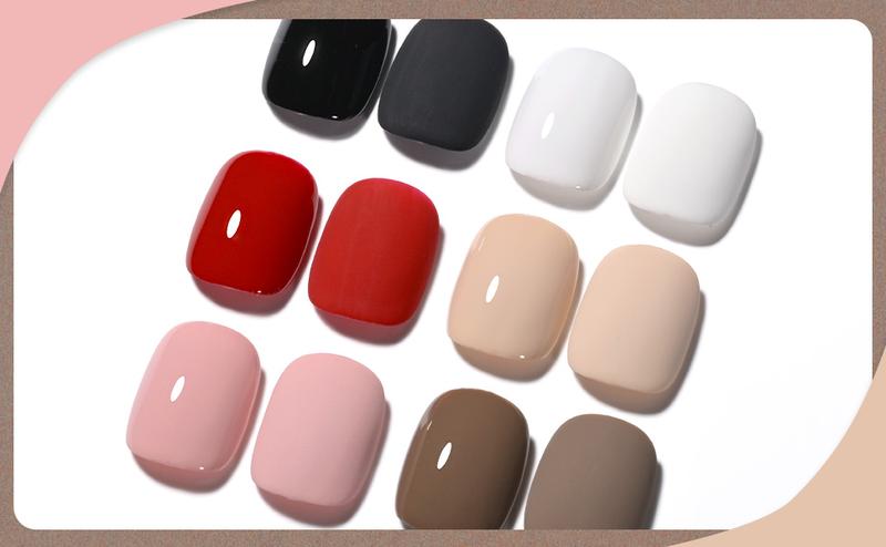 GAOY Classic Collection White Red Black Gel Nail Polish Set, 6 Colors Brown Pink Nude Soak Off UV Light Cure Gel Polish Kit for Salon and Nail Art DIY at Home