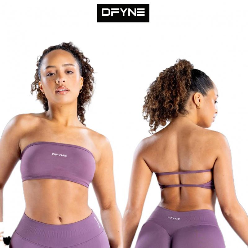 DFYNE Impact Bandeau Bra – Seamless Strapless Sports Bra for Women Yoga Workout Activewear Athletic Fitted