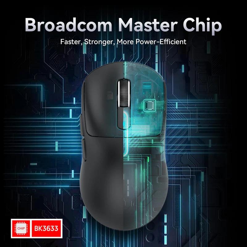 ATTACK SHARK X3 Wireless Mouse with Anti-slip Sticker, 2.4G Tri-mode Connection Gaming Mouse, 26000dpi 650IPS Lightweight Macro Gaming Mouse for PC Laptop