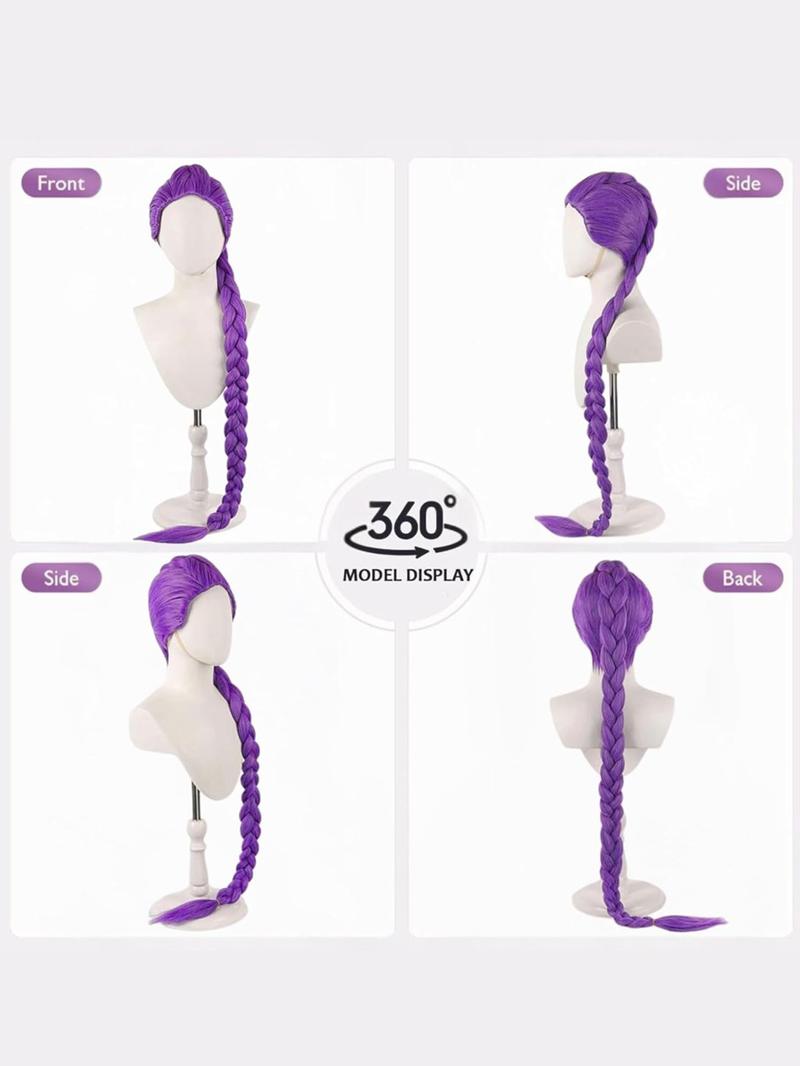 K-Pop Demon Hunter Inspired Cosplay Wig | Anime Style Long Hair Wig for Stage Performance, Dance Cover, Music Video Shoot, Halloween, Theme Party, Comic Event, Photoshoot | Heat Resistant Synthetic Hair