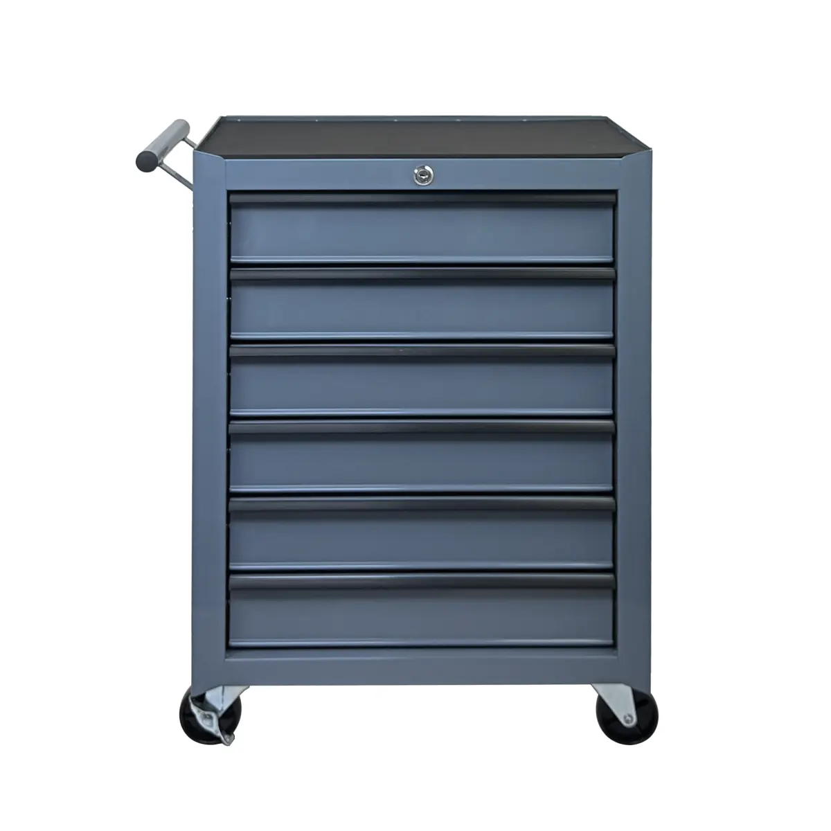 20" Mobile Rolling Metal Tool Chest - 6-Drawer Steel Organizer with Ball Slides for Garage DIY, Quiet Utility, Storage Organization, Tool Organization, Workshop Setup