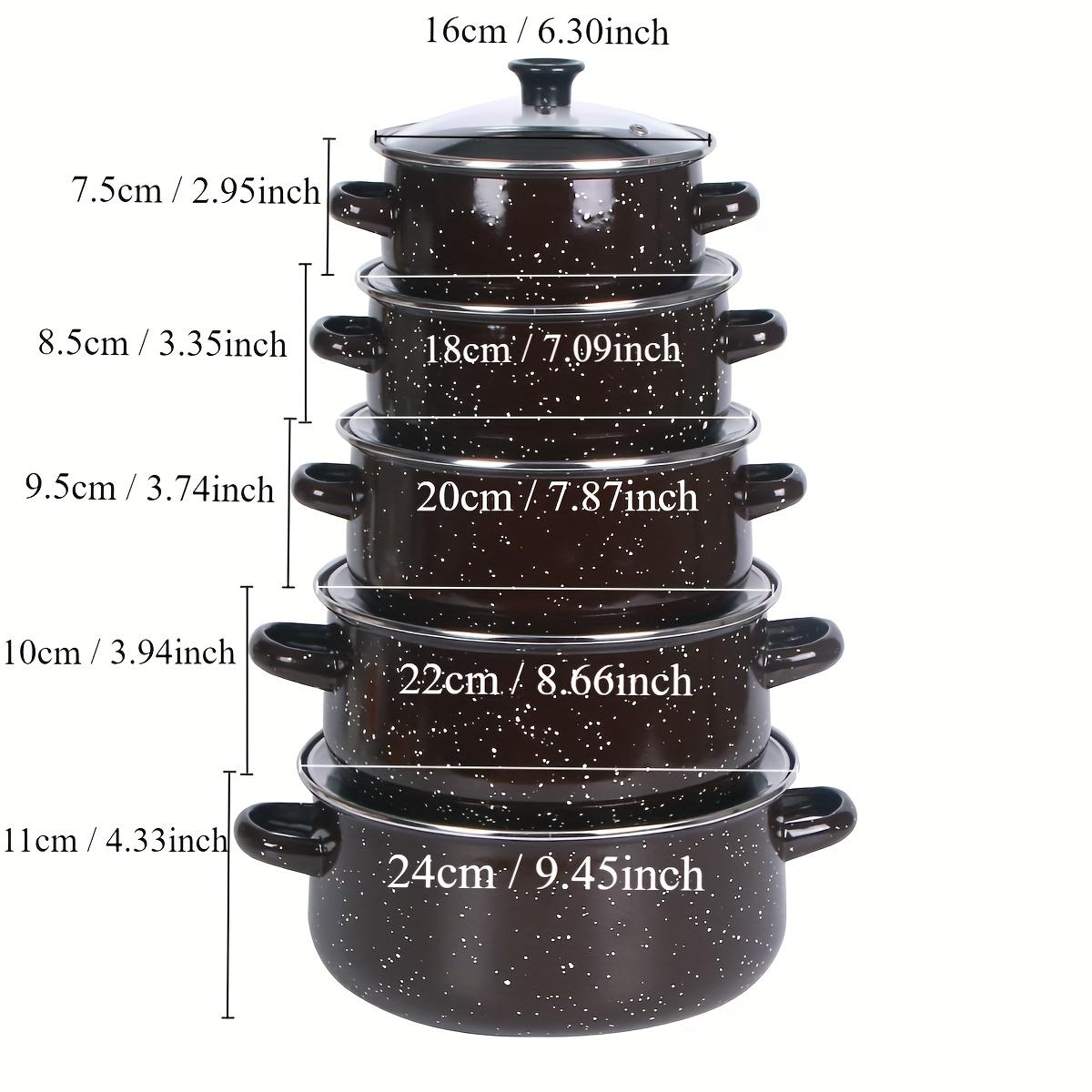 3pcs/5pcs multi-functional enamel set pot light and thin, soup pot cooking pot stew pot, open flame electric stove gas universal, restaurant kitchen home daily kitchen utensils and pots, outdoor camping, holiday gifts