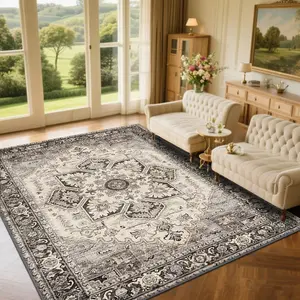 Luxury Vintage Patterned Velvet Carpet, Soft Comfortable Home Decor Rug, Living Room Sofa Mat, Bedroom Bedside Rug, Multi-Scene Use, Vintage Design Rug, Decorative Area Rug, Super Soft Rug, merry Christmas、let it snow