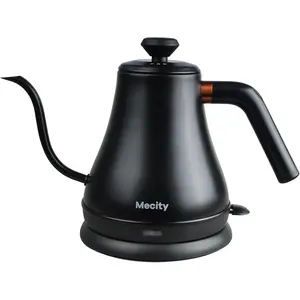 Mecity Electric Kettle Gooseneck Water Kettle Stainless Steel Tea Kettle Water Boiler Fast Heating, Auto Shut Off, 27 fl oz, 1000W, Matte Black