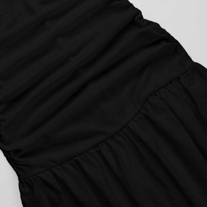 YJ24627PFO-White Dress, Spring Break Womens Elegant Off-shoulder Slim-fitting Long Dress, Tube Top Hollow A-Line Holiday Casual Dress for Women