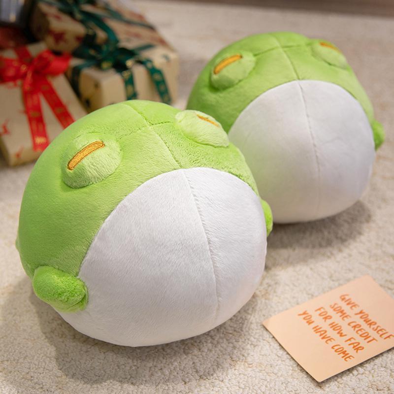 25CM Kawaii Cartoon Anime Round Rolling Frog Animal Lovely Plush Toys Children's Handmade Doll Stuffed Cute Animal Dolls Gifts