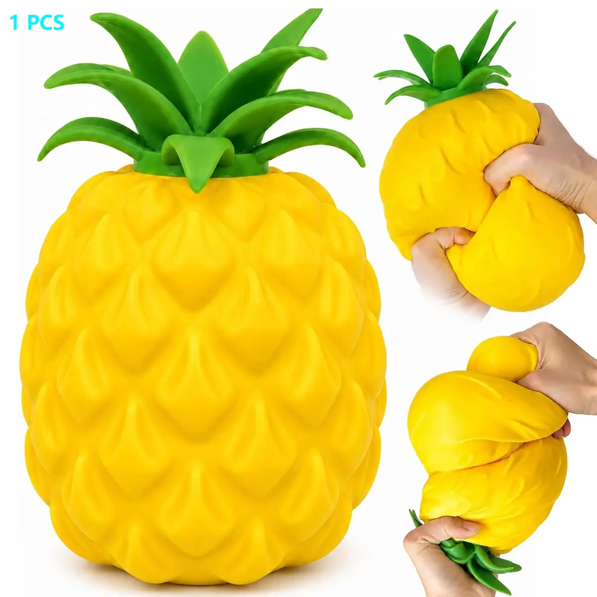 Cute Realistic Pineapple Squeeze Toy, Sensory Stress Relief Toy for Kids and Adults, Desk Decoration, Party Gift, Anxiety Relief, Soft Squishies