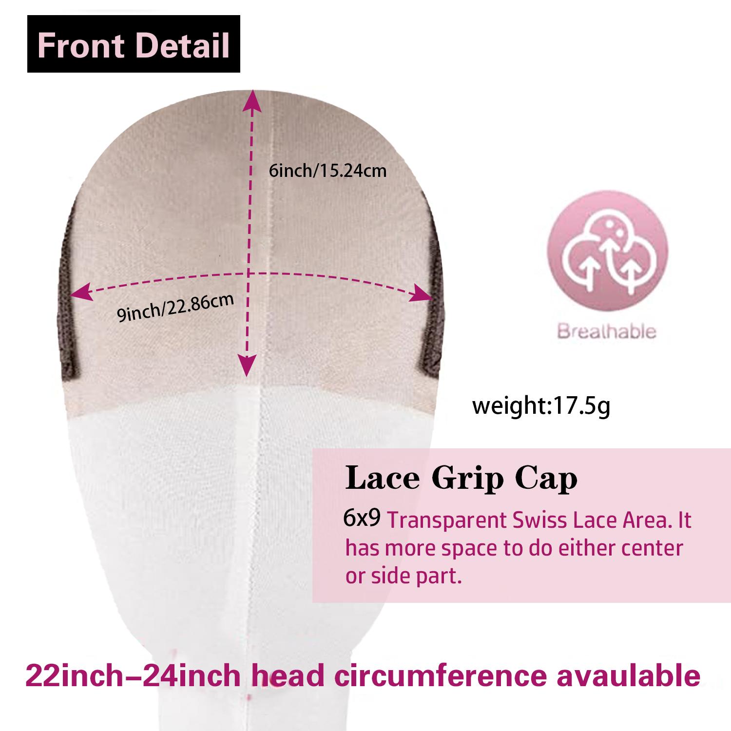Lace Grip Wig Cap for Women, Transparent Non-Slip Wig Gripper Cap with Adjustable Grip Headband for Keeping Wigs in Place