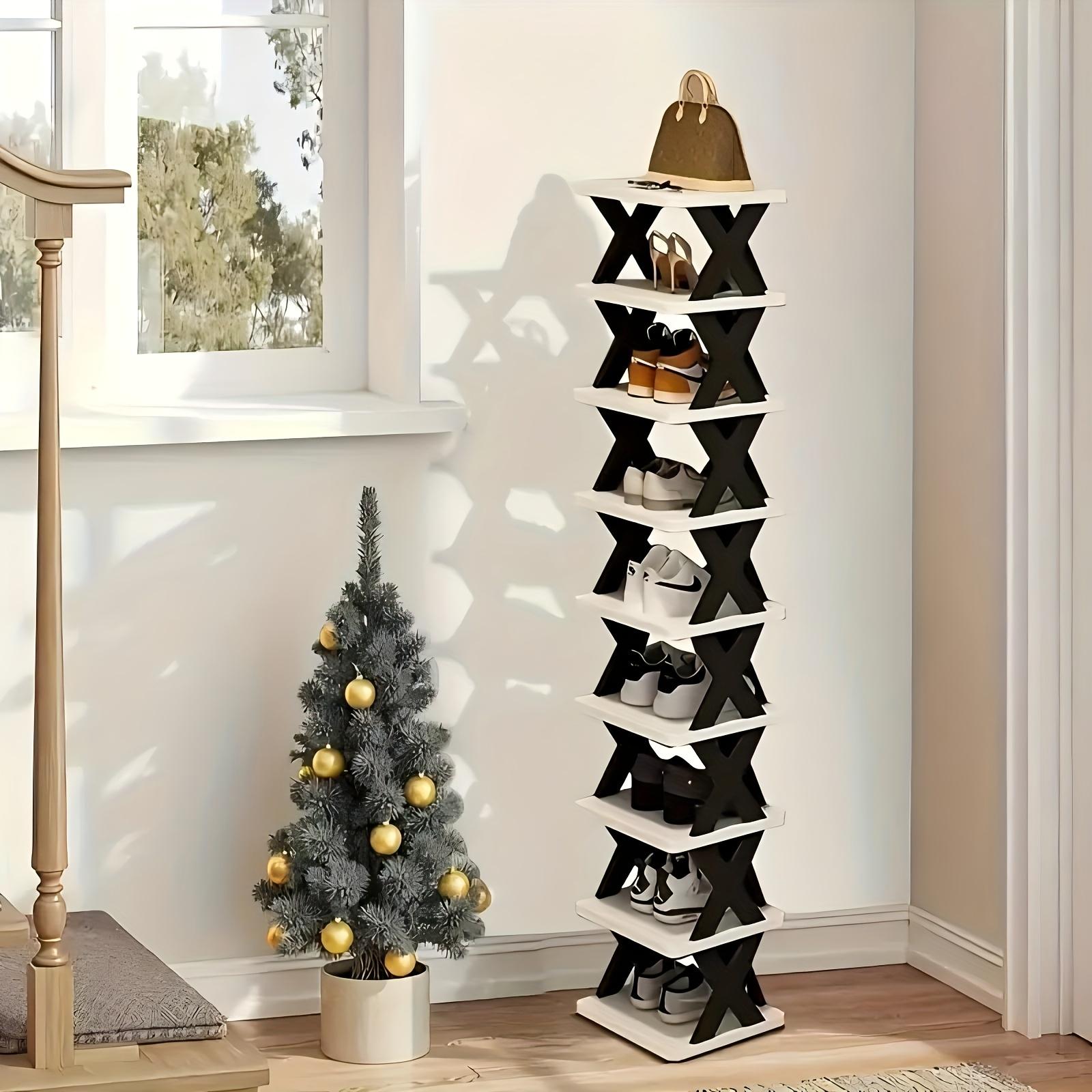 Foldable shoe rack, easy to assemble, durable material, multifunctional storage for home and dormitory, space saving, living room organizing, efficient shoe storage, standalone unit, student dormitory, home storage