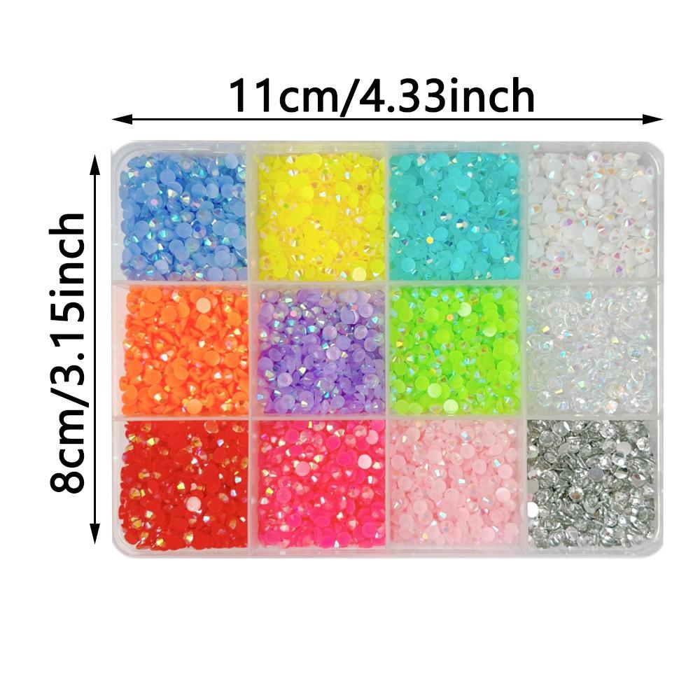 48pcs Resin Water Drops Glitter Decorations, Includes Adhesive & Tweezers, Ideal for DIY Crafts, Clothing, Cups, Shoes, Fabric, Nail Art, Nail Art Products, Nail Art Rhinestones, Flatback Crystals, Multi-Color, Pickup Tool