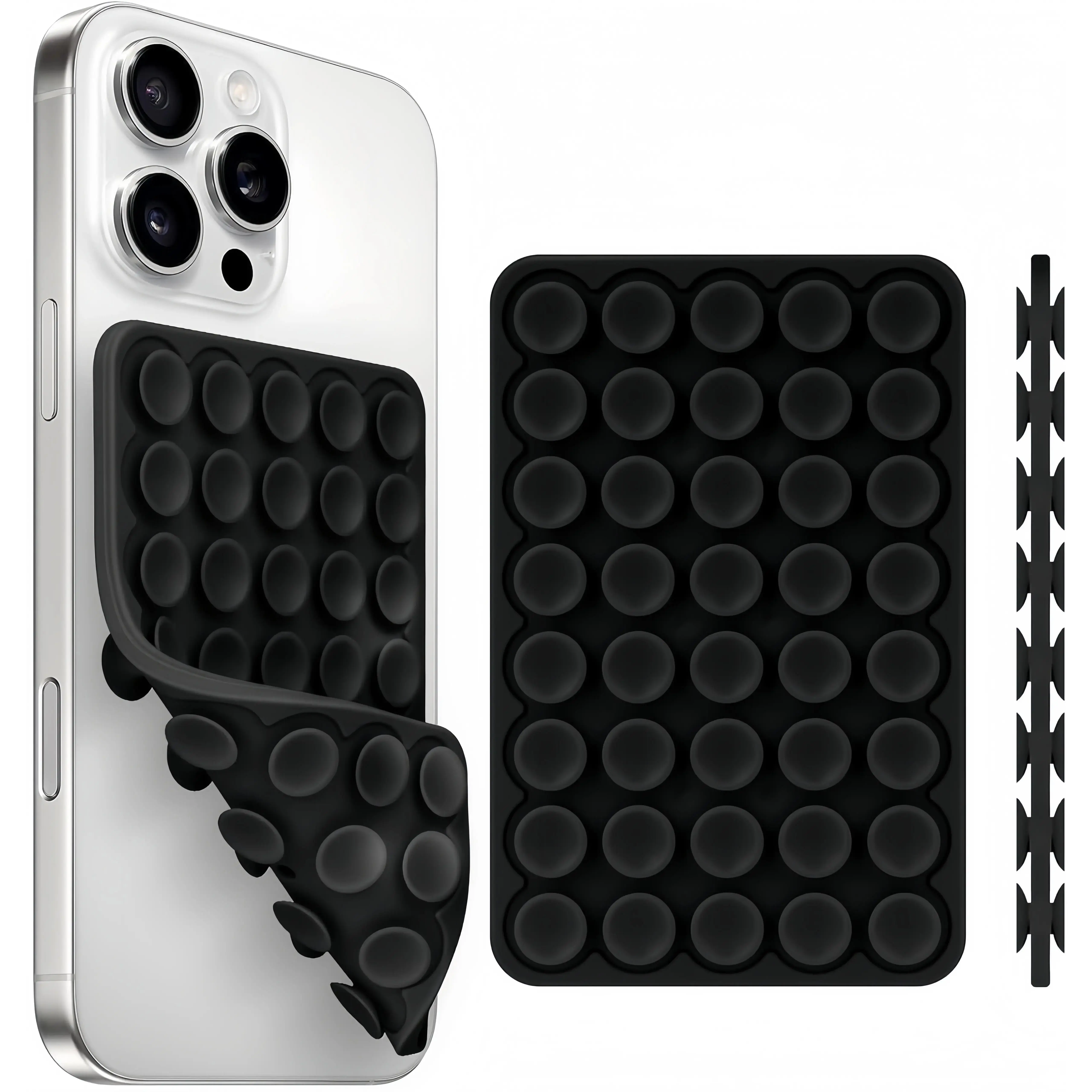 Silicone Suction Cup Double-Sided Multipurpose Smartphone Stand - Universal Cellphone Mount, Adhesive-Free, Multi-Surface Grip, Strong Non-Slip Mobile Accessory for Selfies, Videos (Fits iPhone & Android), Multipurpose Phone Holder, Nonslip, Accessories,,