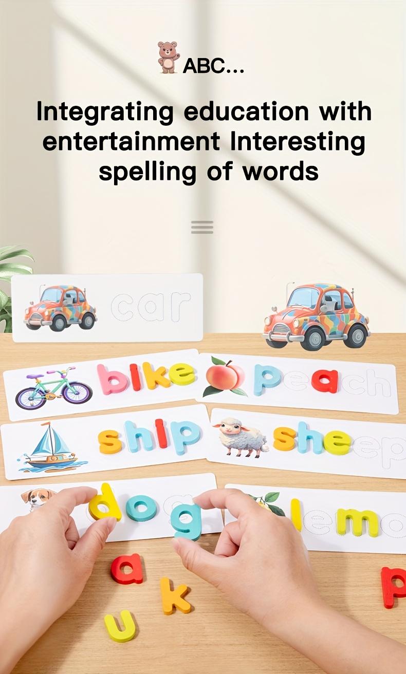 Educational toy gifts, Preschool alphabet tool, children's word recognition, spelling, matching letter learning game activities, viewing learning toys, wooden teaching toys, Halloween, Christmas gifts