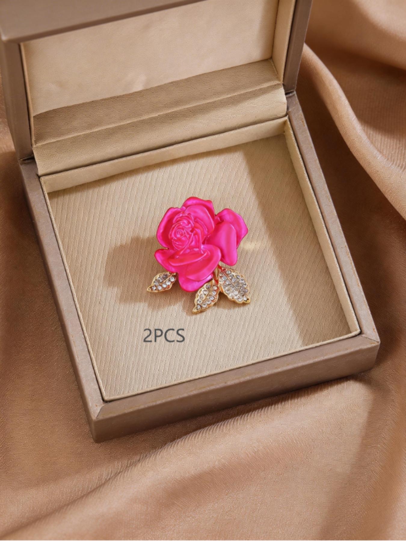 Elegant Rose Crystal Brooch, Perfect Wedding Accessory, Elegant Floral Pin, Ideal Gift for Formal Occasions, All-Season Wear
